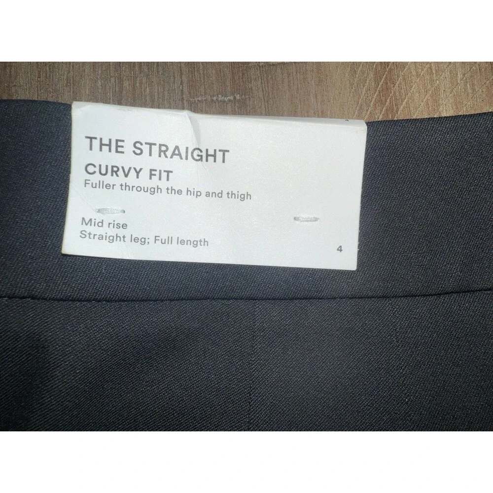 NWT Ann Taylor Curvy Fit Straight Leg Black Dress Pants Mid Rise Women’s Size 4